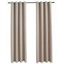 Cortinas opacas con anillas de metal 2 uds beige 140x225 cm