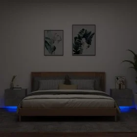 Wall bedside tables with LED lights 2 pcs concrete gray by , Nightstands - Ref: Foro24-836819, Price: 78,63 €, Discount: %