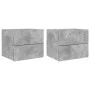 Mesitas de noche de pared con luces LED 2 uds gris hormigón de , Mesitas de noche - Ref: Foro24-836819, Precio: 78,60 €, Desc...