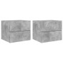 Wall bedside tables with LED lights 2 pcs concrete gray by , Nightstands - Ref: Foro24-836819, Price: 79,56 €, Discount: %