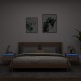 Mesitas de noche de pared con luces LED 2 unidades roble Sonoma de , Mesitas de noche - Ref: Foro24-836831, Precio: 67,28 €, ...