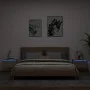 Mesitas de noche de pared con luces LED 2 unidades roble Sonoma de , Mesitas de noche - Ref: Foro24-836831, Precio: 65,98 €, ...
