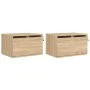 Wall bedside tables with LED lights 2 units Sonoma Oak by , Nightstands - Ref: Foro24-836831, Price: 65,63 €, Discount: %