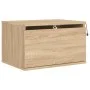 Wall bedside tables with LED lights 2 units Sonoma Oak by , Nightstands - Ref: Foro24-836831, Price: 65,63 €, Discount: %