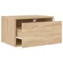 Wall bedside tables with LED lights 2 units Sonoma Oak by , Nightstands - Ref: Foro24-836831, Price: 65,63 €, Discount: %