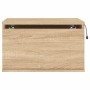 Wall bedside tables with LED lights 2 units Sonoma Oak by , Nightstands - Ref: Foro24-836831, Price: 67,28 €, Discount: %
