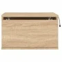 Wall bedside tables with LED lights 2 units Sonoma Oak by , Nightstands - Ref: Foro24-836831, Price: 65,63 €, Discount: %