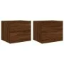 Wall bedside tables with LED lights 2 units brown oak by , Nightstands - Ref: Foro24-836825, Price: 95,20 €, Discount: %