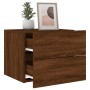 Wall bedside tables with LED lights 2 units brown oak by , Nightstands - Ref: Foro24-836825, Price: 96,23 €, Discount: %