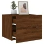 Wall bedside tables with LED lights 2 units brown oak by , Nightstands - Ref: Foro24-836825, Price: 95,20 €, Discount: %
