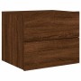 Wall bedside tables with LED lights 2 units brown oak by , Nightstands - Ref: Foro24-836825, Price: 96,23 €, Discount: %