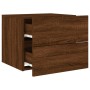 Wall bedside tables with LED lights 2 units brown oak by , Nightstands - Ref: Foro24-836825, Price: 96,23 €, Discount: %