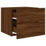 Wall bedside tables with LED lights 2 units brown oak by , Nightstands - Ref: Foro24-836825, Price: 95,20 €, Discount: %