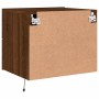 Wall bedside tables with LED lights 2 units brown oak by , Nightstands - Ref: Foro24-836825, Price: 96,23 €, Discount: %