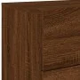Wall bedside tables with LED lights 2 units brown oak by , Nightstands - Ref: Foro24-836825, Price: 95,20 €, Discount: %