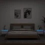 Wall bedside tables with LED lights 2 units white by , Nightstands - Ref: Foro24-836827, Price: 66,67 €, Discount: %