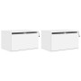 Wand-Nachttische mit LED-Leuchten, 2 Einheiten, weiß von , Nachttische - Ref: Foro24-836827, Preis: 68,09 €, Rabatt: %