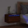 Wand-Nachttisch mit LED-Leuchten, braune Eiche von , Nachttische - Ref: Foro24-836838, Preis: 28,39 €, Rabatt: %