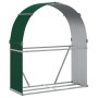 Green galvanized steel log holder 120x45x140 cm by , Firewood bags and holders - Ref: Foro24-364541, Price: 54,93 €, Discount: %