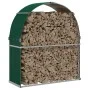 Grüner Holzhalter aus verzinktem Stahl, 120 x 45 x 140 cm von , Brennholztaschen und -halter - Ref: Foro24-364541, Preis: 54,...