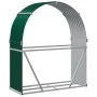 Green galvanized steel log holder 120x45x140 cm by , Firewood bags and holders - Ref: Foro24-364541, Price: 54,16 €, Discount: %