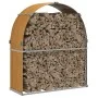 Light brown galvanized steel log holder 120x45x140 cm by , Firewood bags and holders - Ref: Foro24-364581, Price: 51,13 €, Di...