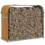 Leñero de acero galvanizado marrón claro 120x45x100 cm de , Bolsas y soportes de leña - Ref: Foro24-364583, Precio: 47,35 €, ...