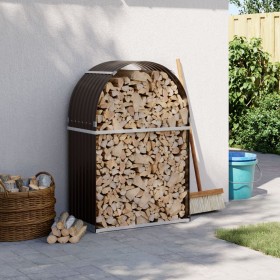Brown galvanized steel log holder 80x45x120 cm by , Firewood bags and holders - Ref: Foro24-364569, Price: 57,10 €, Discount: %