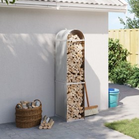 Light gray galvanized steel firewood rack 40x45x170 cm by , Firewood bags and holders - Ref: Foro24-364548, Price: 48,98 €, D...