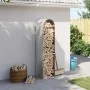 Leñero de acero galvanizado gris claro 40x45x170 cm de , Bolsas y soportes de leña - Ref: Foro24-364548, Precio: 48,35 €, Des...