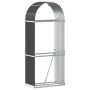 Leñero de acero galvanizado gris antracita 80x45x190 cm