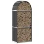 Anthracite gray galvanized steel log holder 80x45x190 cm by , Firewood bags and holders - Ref: Foro24-364560, Price: 63,73 €,...