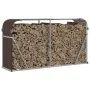 Brown galvanized steel log holder 180x45x100 cm by , Firewood bags and holders - Ref: Foro24-364574, Price: 60,05 €, Discount: %