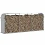 Silver galvanized steel log holder 234x45x100 cm by , Firewood bags and holders - Ref: Foro24-364595, Price: 60,85 €, Discoun...