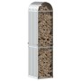 Holzhalter aus silber verzinktem Stahl, 40 x 45 x 170 cm von , Brennholztaschen und -halter - Ref: Foro24-364588, Preis: 49,0...