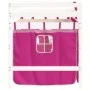 Cama alta para niños con cortinas madera pino rosa 90x200 cm de , Camas y somieres - Ref: Foro24-3206969, Precio: 208,28 €, D...