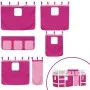 Cama alta para niños con cortinas madera pino rosa 90x200 cm de , Camas y somieres - Ref: Foro24-3206969, Precio: 208,28 €, D...