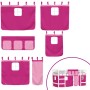 High bed for children with pink pine wood curtains 90x200 cm by , Beds and slatted bases - Ref: Foro24-3206969, Price: 198,36...