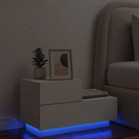 Bedside table with white LED lights 70x36x40.5 cm by , Nightstands - Ref: Foro24-836777, Price: 74,64 €, Discount: %