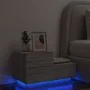 Bedside table with LED lights Sonoma gray 70x36x40.5 cm by , Nightstands - Ref: Foro24-836782, Price: 72,89 €, Discount: %