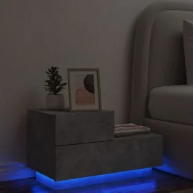 Concrete gray bedside table with LED lights 70x36x40.5 cm by , Nightstands - Ref: Foro24-836780, Price: 74,72 €, Discount: %