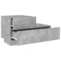 Concrete gray bedside table with LED lights 70x36x40.5 cm by , Nightstands - Ref: Foro24-836780, Price: 74,60 €, Discount: %