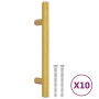 Tiradores para armarios 10 uds acero inoxidable dorado 96 mm de , Pomos y picaportes de armarios - Ref: Foro24-155357, Precio...