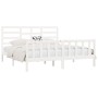 Estructura de cama sin colchón madera maciza blanca 200x200 cm
