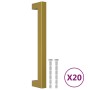 Tiradores para armarios 20 uds acero inoxidable dorado 160 mm de , Pomos y picaportes de armarios - Ref: Foro24-3203646, Prec...
