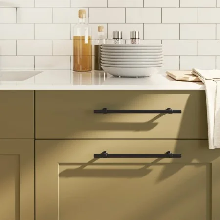 Cabinet handles 5 pcs black stainless steel 192 mm by , Cabinet knobs and handles - Ref: Foro24-155424, Price: 15,61 €, Disco...