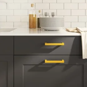 Cabinet handles 10 units stainless steel golden 128 mm by , Cabinet knobs and handles - Ref: Foro24-155390, Price: 22,07 €, D...
