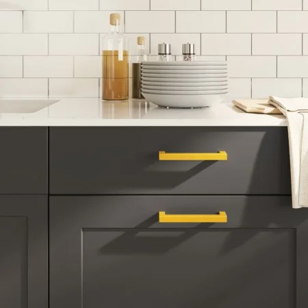 Cabinet handles 10 units stainless steel golden 128 mm by , Cabinet knobs and handles - Ref: Foro24-155390, Price: 22,07 €, D...