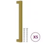 Tiradores para armarios 5 uds acero inoxidable dorado 192 mm de , Pomos y picaportes de armarios - Ref: Foro24-155392, Precio...