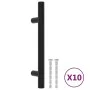Tiradores para armarios 10 uds acero inoxidable negro 96 mm de , Pomos y picaportes de armarios - Ref: Foro24-155365, Precio:...